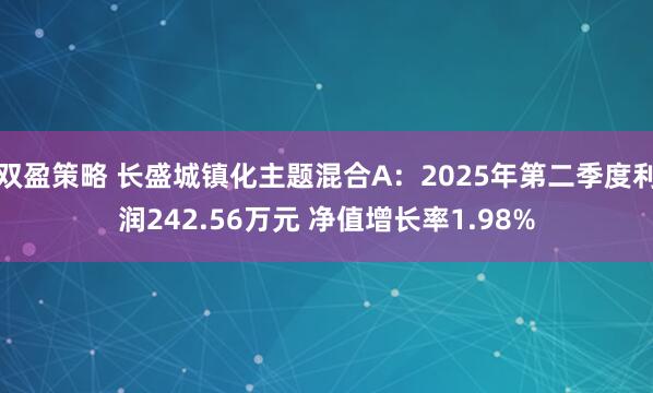 双盈策略 长盛城镇化主题混合A：2025年第二季度利润242.56万元 净值增长率1.98%